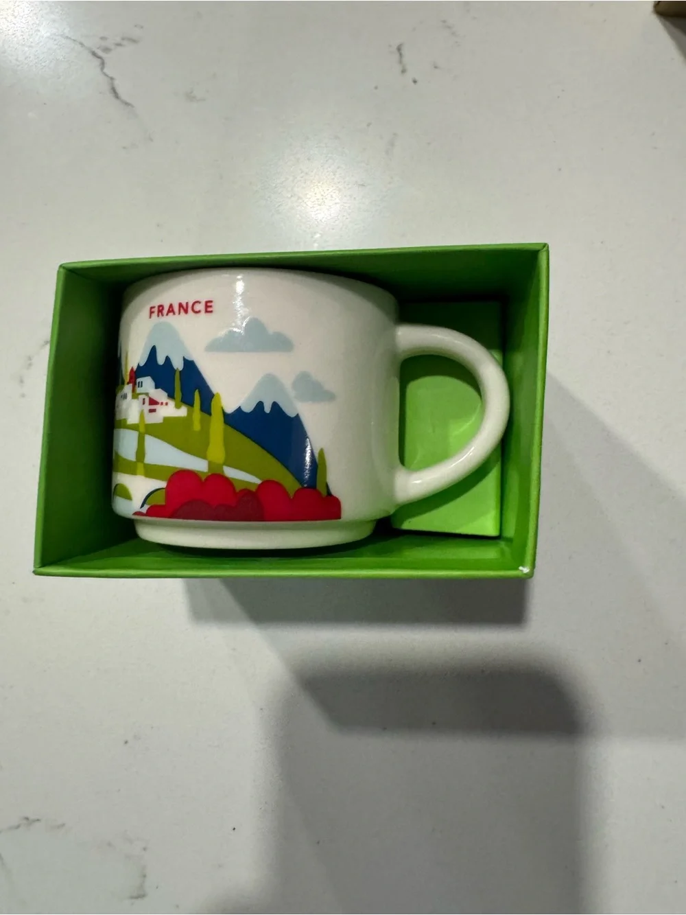 Starbucks White Ceramic 'You Are Here' Mini Mug